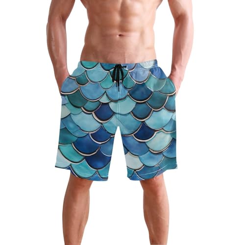 Men's Mermaid Swim Trunks Shorts Swimwear Beach Board Short Bathing Suits with Mesh Lining and Pockets S 203243452