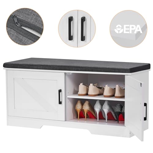 image for HOMSHO 2-Tier Storage Bench, 39.4