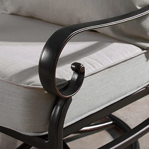Oakland Living Aluminum Outdoor Swivel Club Finish With Thick Grey Polyester Cushions (Set Of 2) Deep Seating Rocking Chairs, Antique Copper #TOP5
