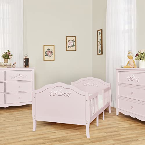 Sweetpea Baby Rose 3-In-1 Convertible Toddler Bed In Blush Pink, Greenguard Gold Certified, Jpma Certified, Safety Rails, Made Of Sustainable New Zealand Pinewood #TOP2