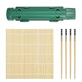 Chiluxendo Kit Sushi, Máquina Sushi Kit Molde Onigiri Maker Casero, Utensilios Completo Principiantes Esterilla Sushi Bolas de Arroz, Profesional Maki Kit para Hacer Sushi Casa DIY Bazooka