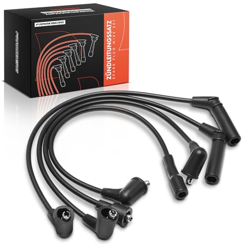 Frankberg 4x Juego de Cables de encendido Conector de bujía Compatible con Aveo/Kalos Berlina T250 T255 Matiz M200 M250 Kalos KLAS Matiz M100 M150 Tico KLY3 Replace# 96256433, 33700A78B03