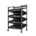 HAODAF Porte-Chaussures Chaussure Organisateur Front and Back Stacking Mouflable Scroll Roue Chaussure Tablette Armoires de Rangement de Chaussures autoportantes Noir Durable (Color : Black)