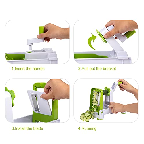 FAKEME Espiral Cortador de Legumes Slicer Veggie Spiralizer portátil Noodle Criador Slicer Espiral G