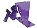 Winterworm 3D Paper-Cut Little Girl is Reading Patten Metal Bookends Book Ends for Kids Teenagers Teachers Students Adults Study Home School Library Office Decoration Birthday (Purple)