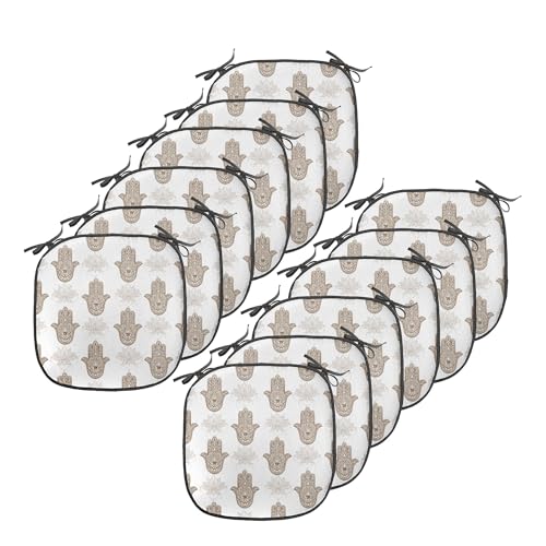 Ambesonne Hamsa Chair Seating Cushion Set of 12, Middle Faded