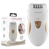 Hair Removal Electric Epilator - Epilady L5 Rechargeable Epilator for Women & Men (White/Golden)