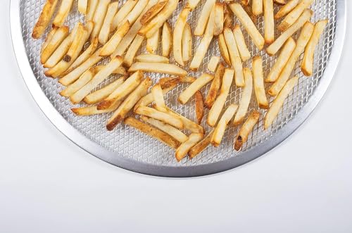 Image of Aluminium Pizza Tray Screen for Commercial Use, Baking Net, Oven Baking Tray Round Plates (8 INCH Set of 2)