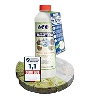 AGO Quart 100 Grünbelagentferner 500 ml - chlor- und säurefrei / 100 qm Algen und Grünbelag Entferner/Steinreiniger/Terrassenreiniger/Grünspan Entferner/Naturstein Reiniger