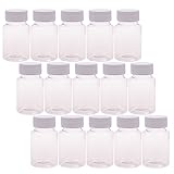 BCP 15 Pieces Plastic Clear Empty Plastic Solid Powder Medicine Pill Cylindrical Chemical Container Reagent Bottle 80ml
