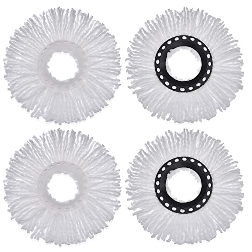 Spin Mop Replacement Head Microfiber Spin Mop Refills-360Â° Spin Magic Mop Round Shape Standard Universal Sizeï¼ˆ4 Packï¼‰