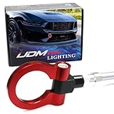 iJDMTOY Sports Red Aesthetic Track Racing Style Tow Hook Ring Compatible with 2024-up Ford Mustang Dark Horse ONLY, Made of Lightweight Aluminum
