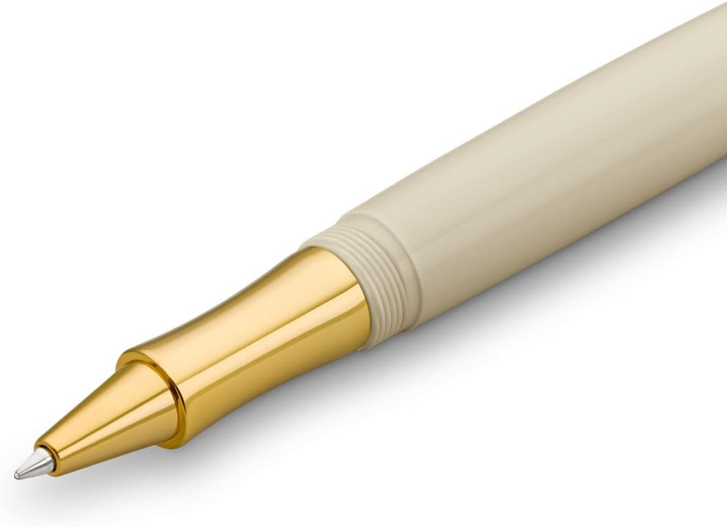 Kaweco STUDENT Gel/Ballpoint Pen 70's Soul I Pen Including 0.7 mm Rollerball Pen Refill in Classic Design with Ceramic Ball Orange & Creme with Golden Details I Acrylic Gel Roller 16 cm