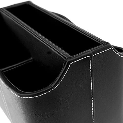 Easy Funny Remote Control Holder 360 Degrees Rotatable PU Leather Remote Organiser Desktop Storage Table Tidy for TV Remote iPad CD Book