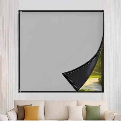 Cortinas opacas personalizadas, 250 x 240 cm, sin taladros, persianas temporales de fácil ajuste, persianas ligeras y portátiles con cinta negra para el hogar, color gris