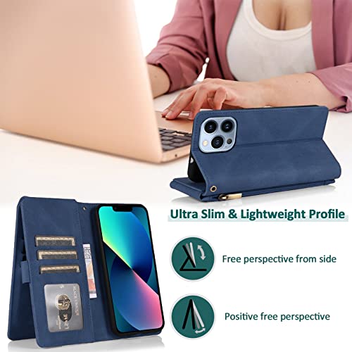 Funda de cuero para iPhone 13 Pro Asuwish con tapa flip y protector 3