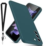 YSLBWLE for Samsung Galaxy S21 FE Case, Thin Liquid Silicone Case with Lanyard,Shockproof,Slim Phone