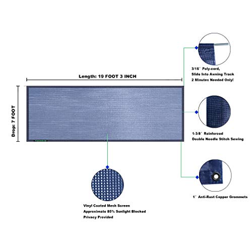 Image of RV Awning Mesh Sun Shade Screen for Motorhome Camper Trailer Sunshade