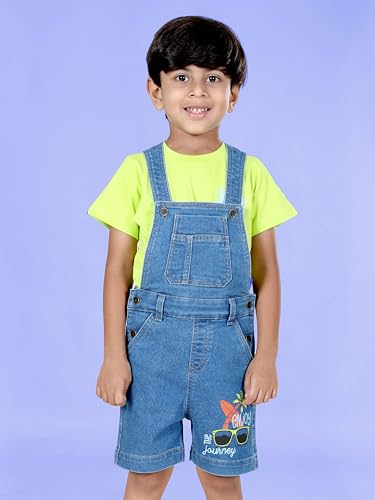 Image of KiddoPanti Boys Denim Dungaree Shorts