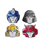 Transformers ONE Metal Badge Set–4 Pack Collectible Pins with Elita-1, Bumblebee, Optimus Prime, Megatron (1.77x1.57in Each)