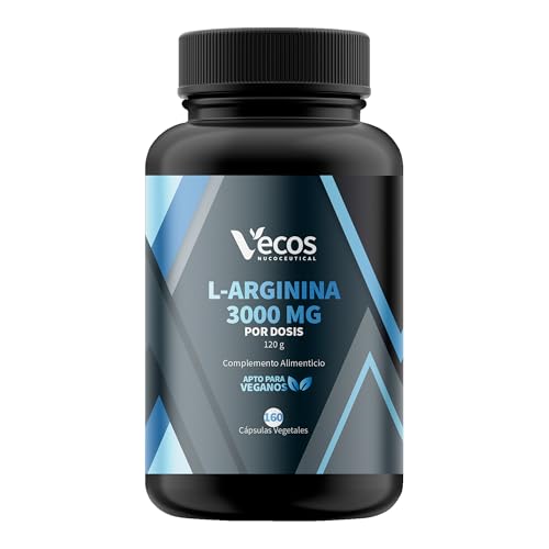 L Arginina Pura 3000 mg | Aumento de la Masa Muscular | Incrementa la Fuerza y Vigor del Músculo | 160 Cápsula | Apto para Veganos