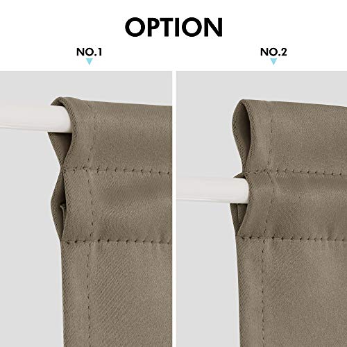 Deconovo Blackout Dual Rod Pocket Curtains - Thermal Insualated French Door Window Curtain Drapes For Bedroom With Tieback (25X40 In, Khaki, 1 Panel) #TOP2