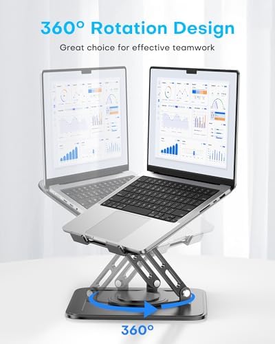 LOXP Adjustable Laptop Stand, Computer Stand with 360 Rotating Base - 2