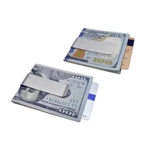 SourceTon Premium Stainless Steel Money Clip (4 Pack) - Slim Minimalist Wallet & Credit Card Holder for Men, RFID Blocking Metal Wallet - Silver3
