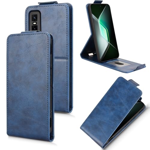 Housse Infinix GT30 Pro 5G en cuir bleu clapet premium chic X6873