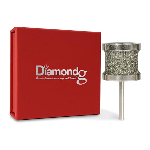 Diamondg Dog Nail Grinder Bit, 1 Pack - Compatible with Dremel, Diamond Bit for Pet Nails with 60 Grit Body & 120 Grit Polishing Bowl - Ideal for Large Dogs Over 30lbs., Standard Big Casey