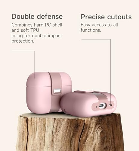 Image of SURITCH for AirPods Pro 2 / Pro Case, Magnetic Lock Bumper Cases Compatible with Airpods Pro 2nd / 1st Generation, Rugged Protective Cover with Stylish Hanging Lanyard Cases for Women Men, Pink