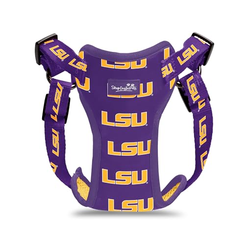Arnés resistente y de larga duración para perro pequeño con diseño LSU Tigers 5