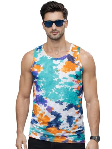 Image of Veirdo Men's Sleeveless Regular Fit Tshirt, All Over Printed Vest for Men, Cotton Sando for Beach Wear, Gym, Cycling, Running, & Other Sports (Available in Different Pattern)