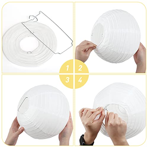 Image of 10pcs White Paper Lanterns, 12 inch Hanging Lantern
