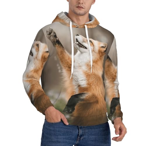 Sweat à capuche pour homme idéal pour la salle de sport ou un look décontracté motif renard