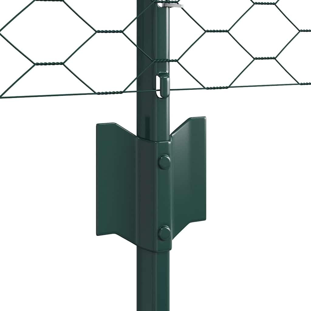Valla con postes, juego de valla de jardín para pollos, gansos, pavos, aves de corral, 100 x 0,5 m (ancho de malla de 3,6 cm)
