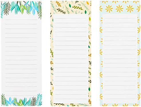 Juvale Floral Magnetic Fridge Notepad with 60 Lined Sheets, 6 Pack Featuring 6 Unique Designs, 9 x 23 cm