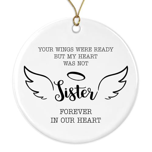 GavinsDesigns Memorial Ornament - In Loving Memory of Sister, Christmas - Ceramic, Both Sides