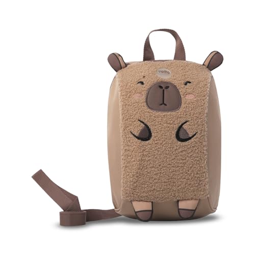 TOTTO - Mochila Infantil, Modelo Kido Toast, Compartimento Principal con Cremallera, Bolsillo Interno con Cremallera, Asa en Reata, Correas Ajustables, Color Marrón