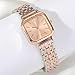 ALINKER Women's Bracelet Watch, Square Case with Stainless Steel, Rose Gold Dial Bracelet Watch