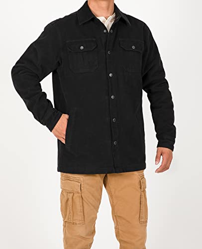 Image of ZENTHACE Men's Full Flannel Lined Shirt Jacket, Heavy Washed Rugged Cotton