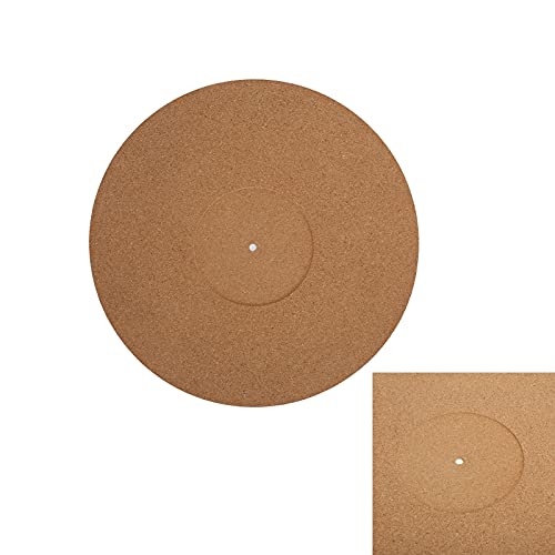Plattenspieler-Kork-Slipmat, 12-Zoll-Plattenauflage aus Weichem Kork, Antistatischer, Rutschfester Plattenteller, Plattendurchmesser 295 Mm, Dicke 3 Mm, Mittelloch 7 Mm