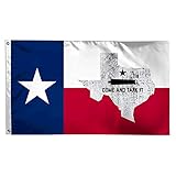DUSH Texas Map Come and Take It Gun Map Flags 3X5 Foot Durable Fade Resistant Lightweight Polyester...