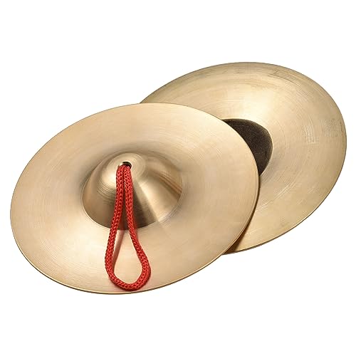 summina Mini Small Brass Hand Cymbals 5.8in Gong Band Rhythm Percussion Copper Rhythm Musical Instrument for Opera and Military Drums Performance Copper Hand Cymbal 1-pair