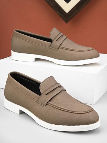 Image of MACTREE Suede Leather Stylish Loafers Shoes for Men