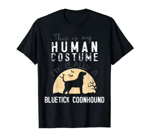 Disfraz humano de Halloween Bluetick Coonhound Moon Silhouette Camiseta