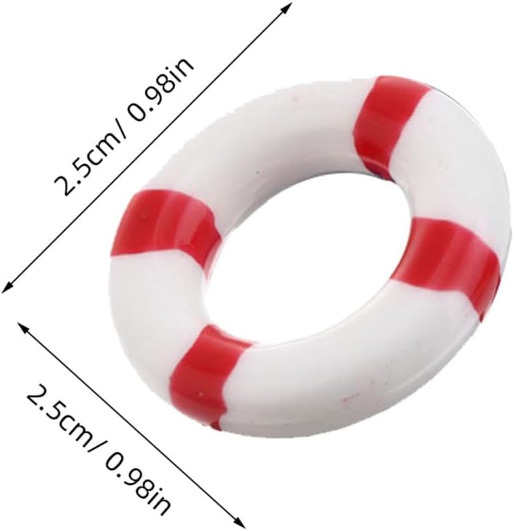 12 Pcs Miniature Nautical Swim Figurines Tiny Resin Life Buoy Decorations for Beach Themed Parties Dollhouses and Coastal Home Decor