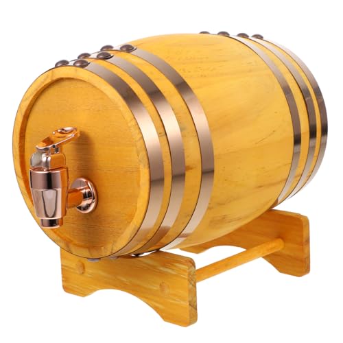 KICHOUSE Wooden Wine Barrel Dispenser Stand 1l Oak Vintage Barrels Delicate Wine Dispenser Useful Wine Bottle