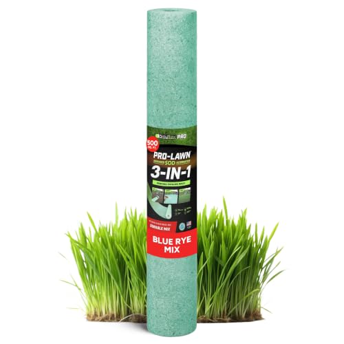 Growtrax PRO-Lawn 3-in1 Rye & Blue Mix Grass Seed Roll Mat - 500 Sq Ft