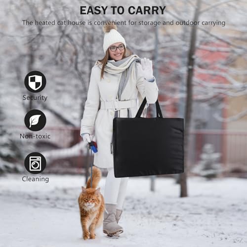 Coussin chauffant pour chat errant et abri imperméable - 8